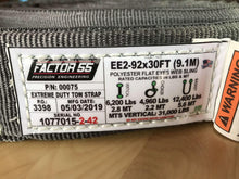 Load image into Gallery viewer, 30 Foot Tow Strap Extreme Duty 30 Foot x 2 Inch Gray Factor 55
