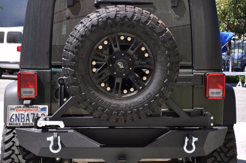 DV8 Offroad Bumpers - Steel DV8 Offroad 07-18 Jeep Wrangler JK Rear Bumper w/ Tire Carrier & Tapered Bearing