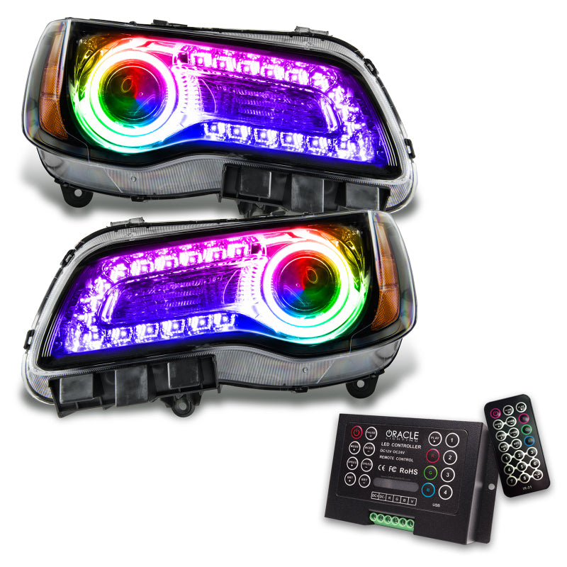 ORACLE Lighting Headlights Oracle 11-14 Chrysler 300C SMD HL - Black - NON HID - DRL - w/ 2.0 Controller SEE WARRANTY