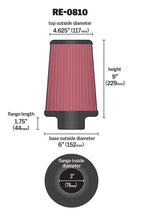 Load image into Gallery viewer, K&amp;N Engineering Air Filters - Universal Fit K&amp;N Universal Rubber Filter 3inch FLG / 6inch OD-B / 4-5/8inch OD-T / 9inch L