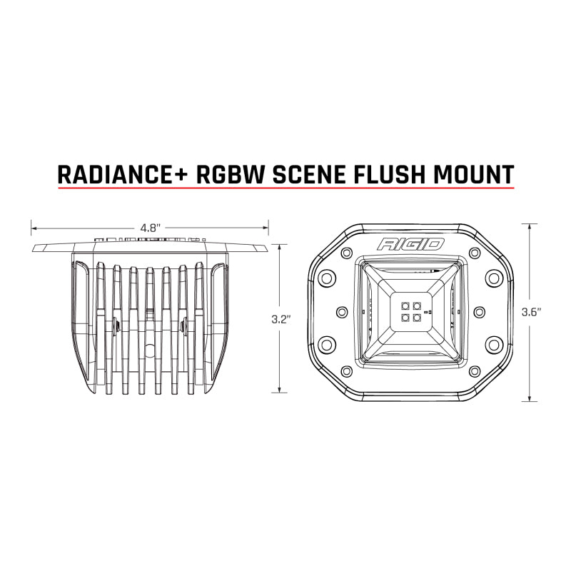 Rigid Industries Light Bars & Cubes Rigid Industries Radiance+ Scene RGBW Flush Mount - Pair