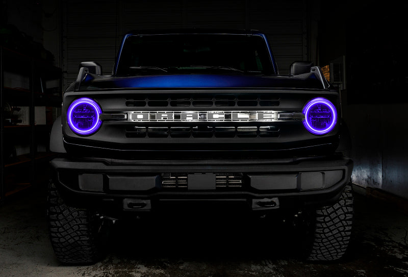ORACLE Lighting Headlights Oracle 2021 Ford Bronco Base Headlight LED Halo Kit - ColorSHIFT - w/ RF Controller SEE WARRANTY