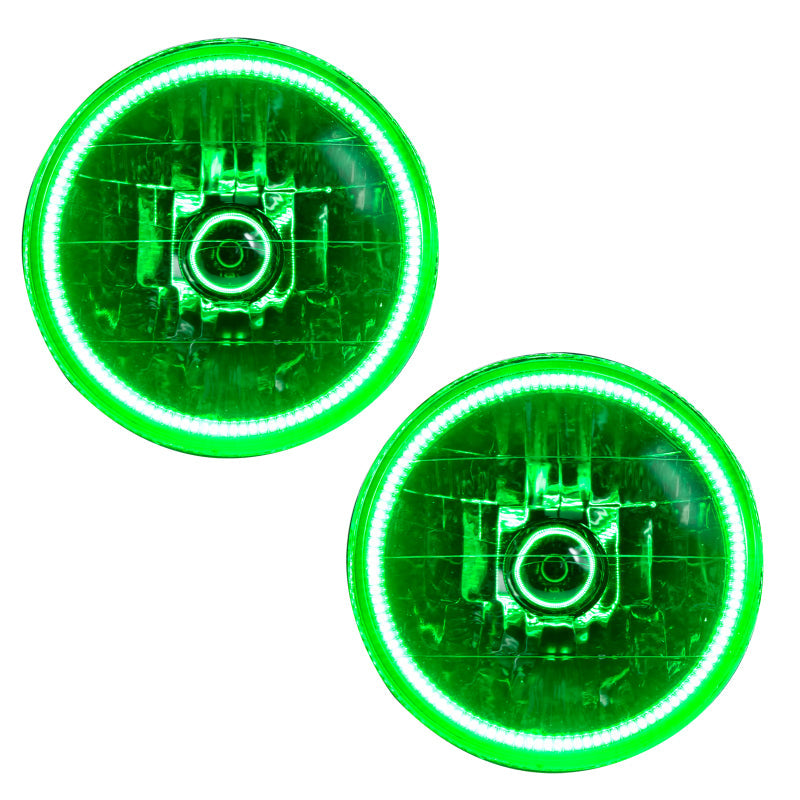ORACLE Lighting Headlights Oracle Lighting 97-06 Jeep Wrangler TJ Pre-Assembled LED Halo Headlights -Green SEE WARRANTY