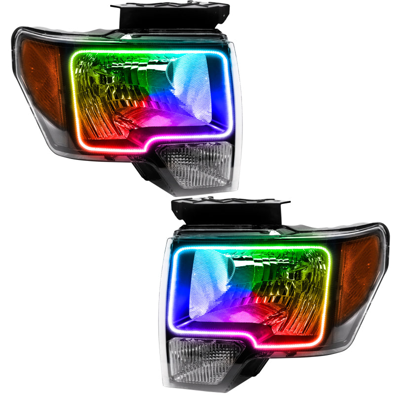ORACLE Lighting Headlights Oracle 09-14 Ford F-150 LED HL - Black - ColorSHIFT w/ BC1 Controller