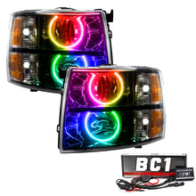 Load image into Gallery viewer, ORACLE Lighting Headlights Oracle 07-13 Chevy Silverado SMD HL - Black - Round Style - ColorSHIFT w/ BC1 Controller