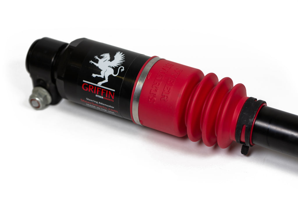 Jeep Steering Attenuator Upgrade for XD Drag Links Griffin XD For 07-24 Wrangler JK/JL, Gladiator Red Bellow Steer Smarts