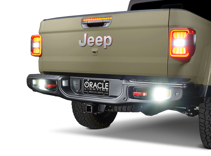 ORACLE Lighting Tail Lights Oracle Jeep Gladiator JT Rear Bumper LED Reverse Lights w/ Plug & Play Harness - 6000K SEE WARRANTY