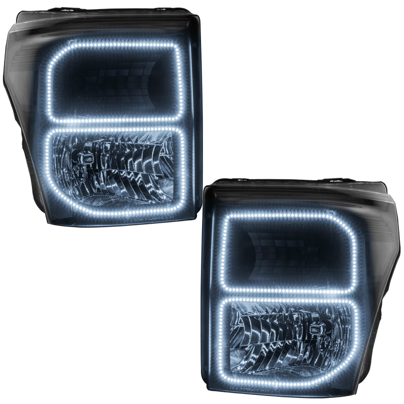 ORACLE Lighting Headlights Oracle Ford F250/350 11-16 Halo Kit (Square Ring Design) - ColorSHIFT w/ BC1 Controller SEE WARRANTY