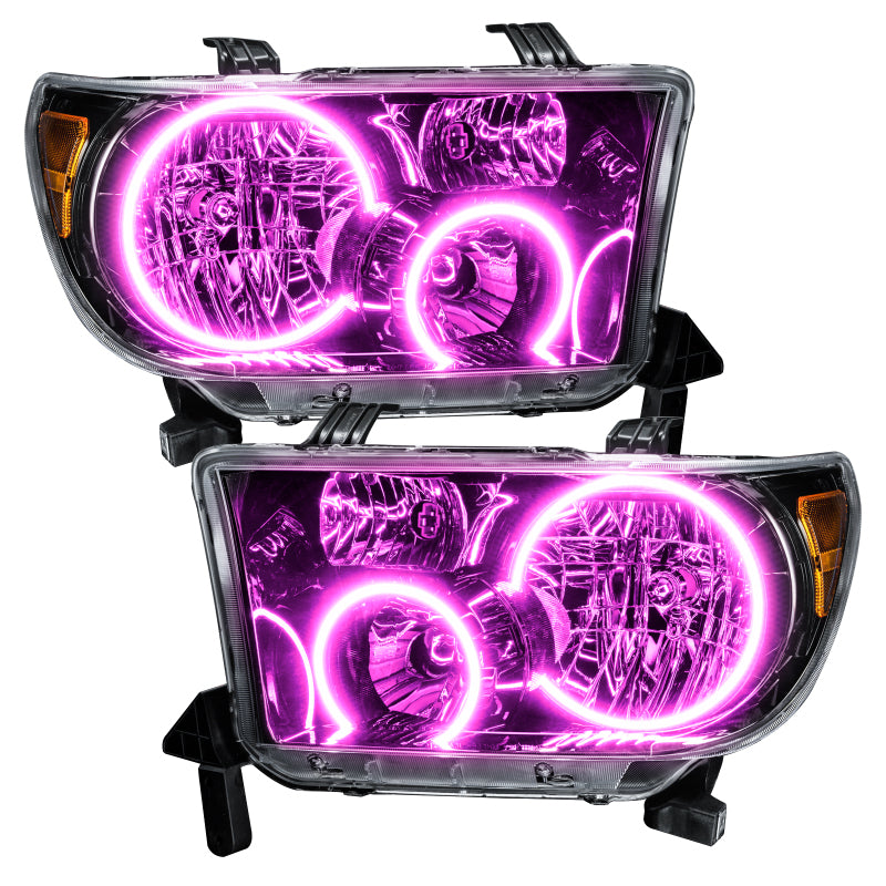 ORACLE Lighting Headlights Oracle 07-11 Toyota Tundra Pre-Assembled Headlights - Black Housing - ColorSHIFT w/ BC1 Controller