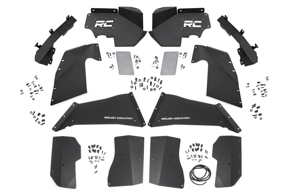 Rough Country Fender Liner Jeep JK Front and Rear Inner Fenders Set Vertex Shocks For 07-18 Wrangler JK Rough Country - 10511V