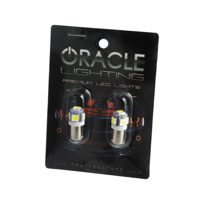 ORACLE Lighting Bulbs Oracle BA9S 5 LED 3 Chip Bayonet Bulbs (Pair) - White SEE WARRANTY