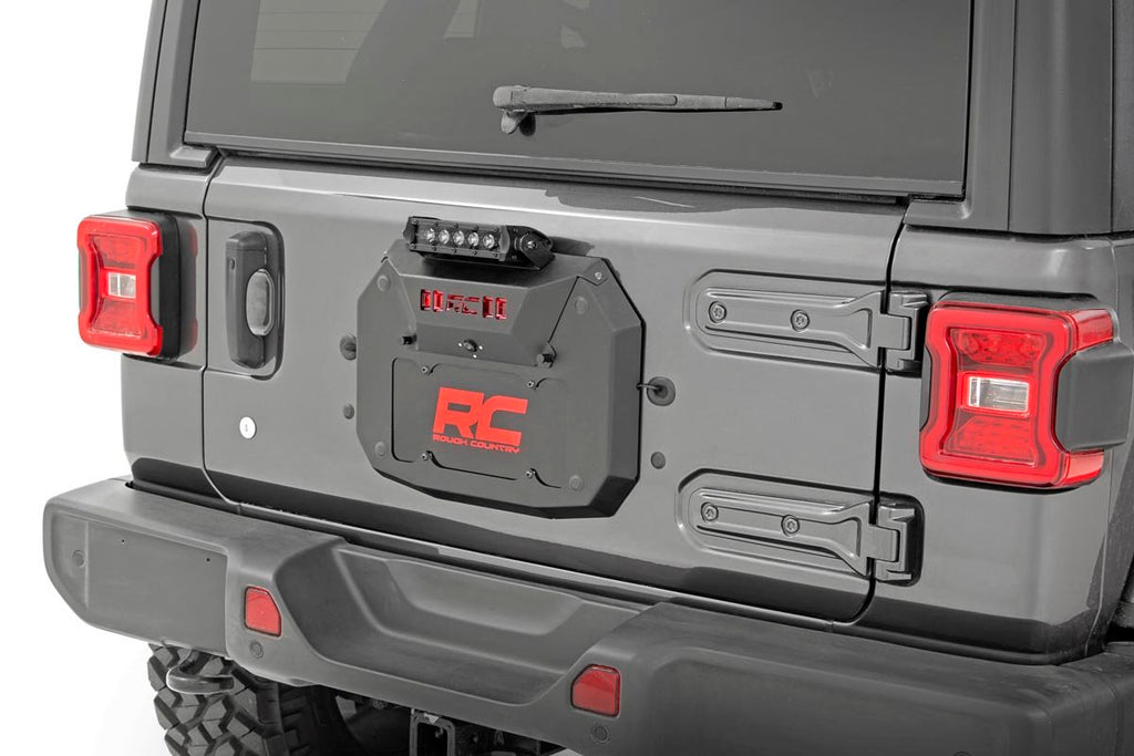 Rough Country Spare Tire Delete Jeep Spare Tire Delete Kit w/8 Inch Black Series LED 18-20 Wrangler JL Rough Country - 10584