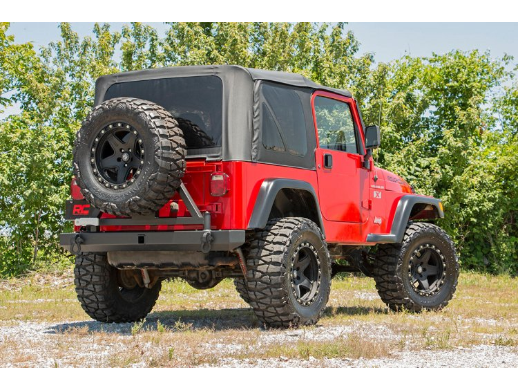 Rough Country Rear Bumpers Jeep Classic Full Width Rear Bumper w/Tire Carrier 87-06 Wrangler YJ/TJ Rough Country - 10592A
