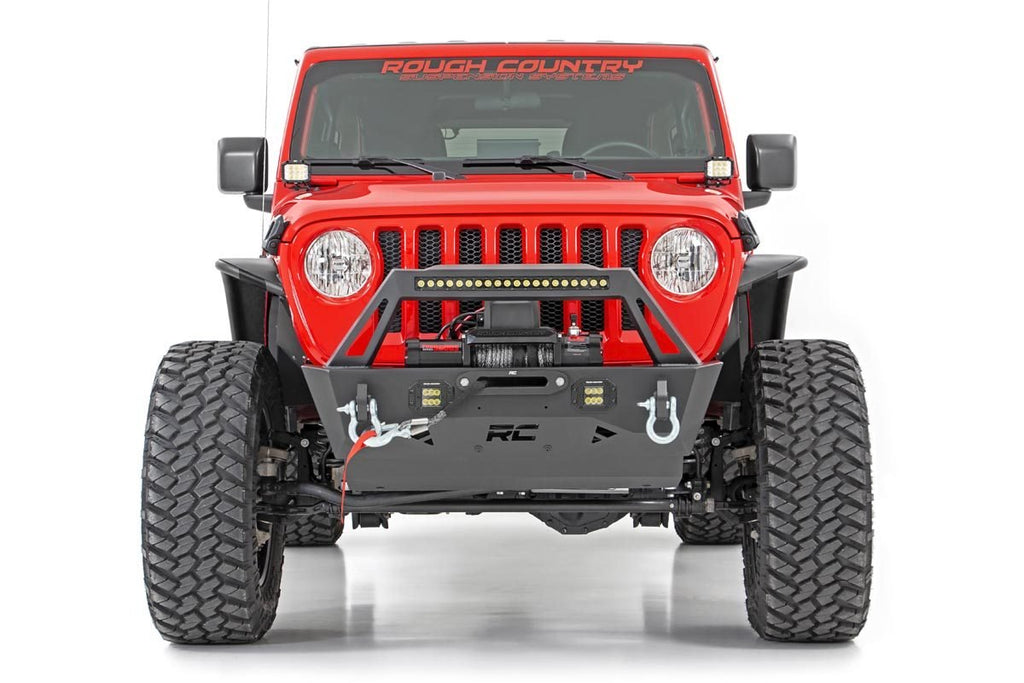 Rough Country Front Bumpers Jeep Stubby Front Trail Bumper 18-20 Wrangler JL and 20-Present Gladiator JT Rough Country - 10597A