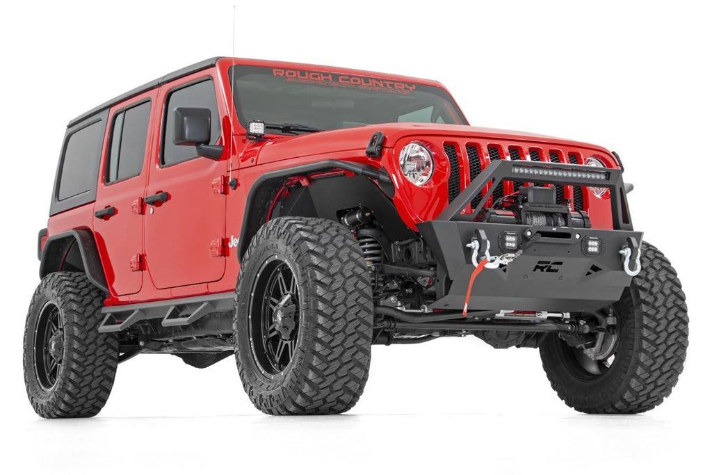 Rough Country Front Bumpers Jeep Stubby Front Trail Bumper 18-20 Wrangler JL and 20-Present Gladiator JT Rough Country - 10597A