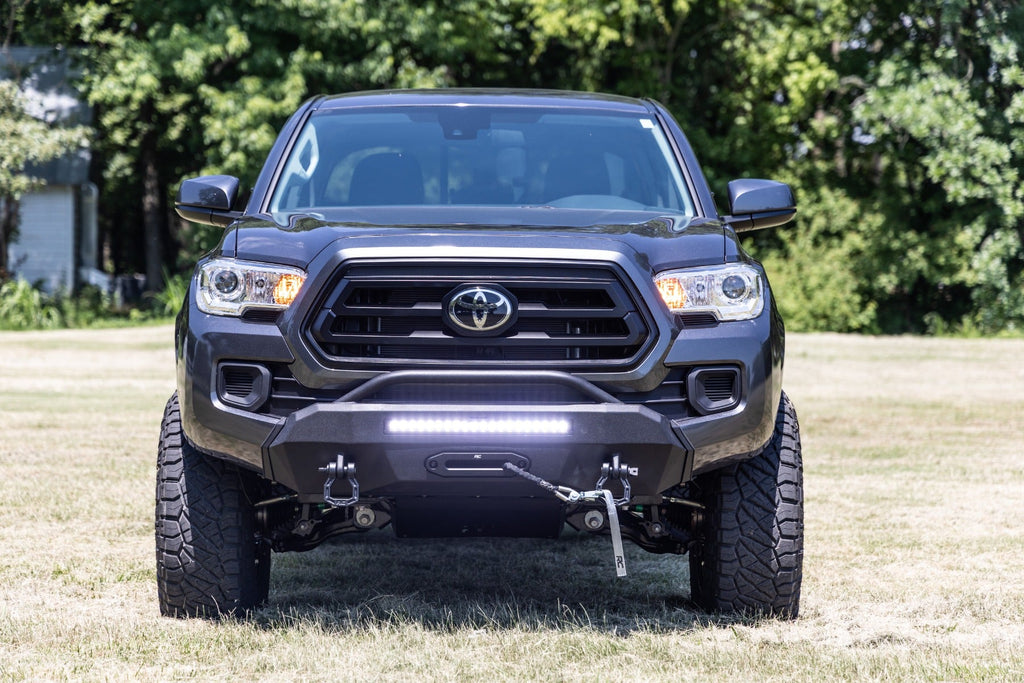 Rough Country Front Bumpers Front Bumper Hybrid with 9500-Lb Pro Series Winch and 20 Inch LED Light Bar 16-22 Toyota Tacoma 4WD Rough Country - 10720