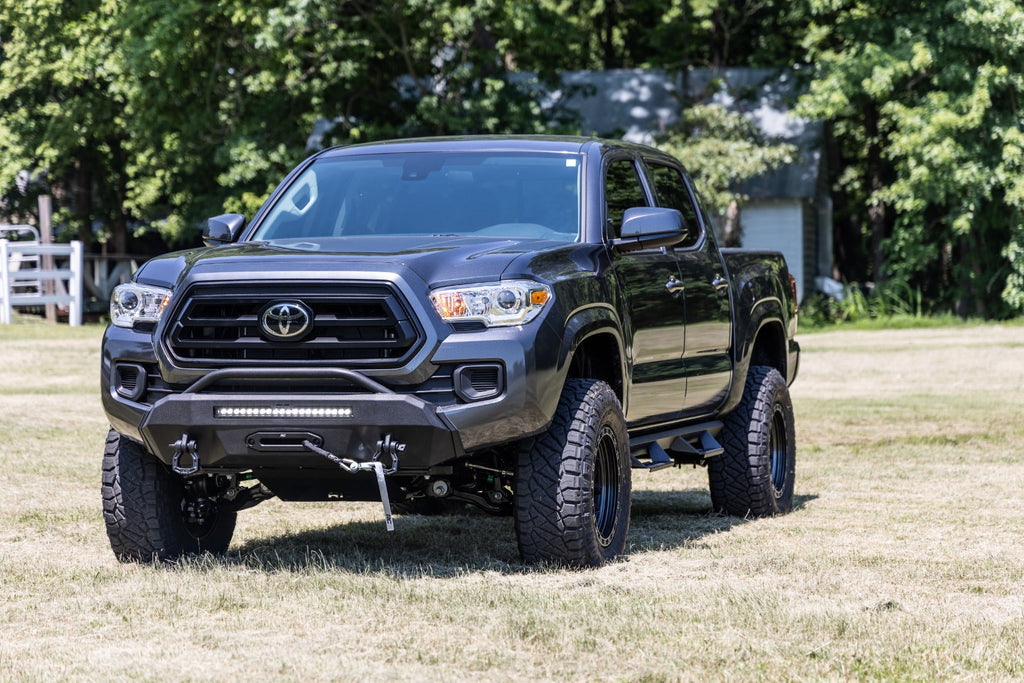 Rough Country Front Bumpers Front Bumper Hybrid with 12000-Lb Pro Series Winch and 20 LED Light Bar 16-22 Toyota Tacoma 4WD Rough Country - 10721