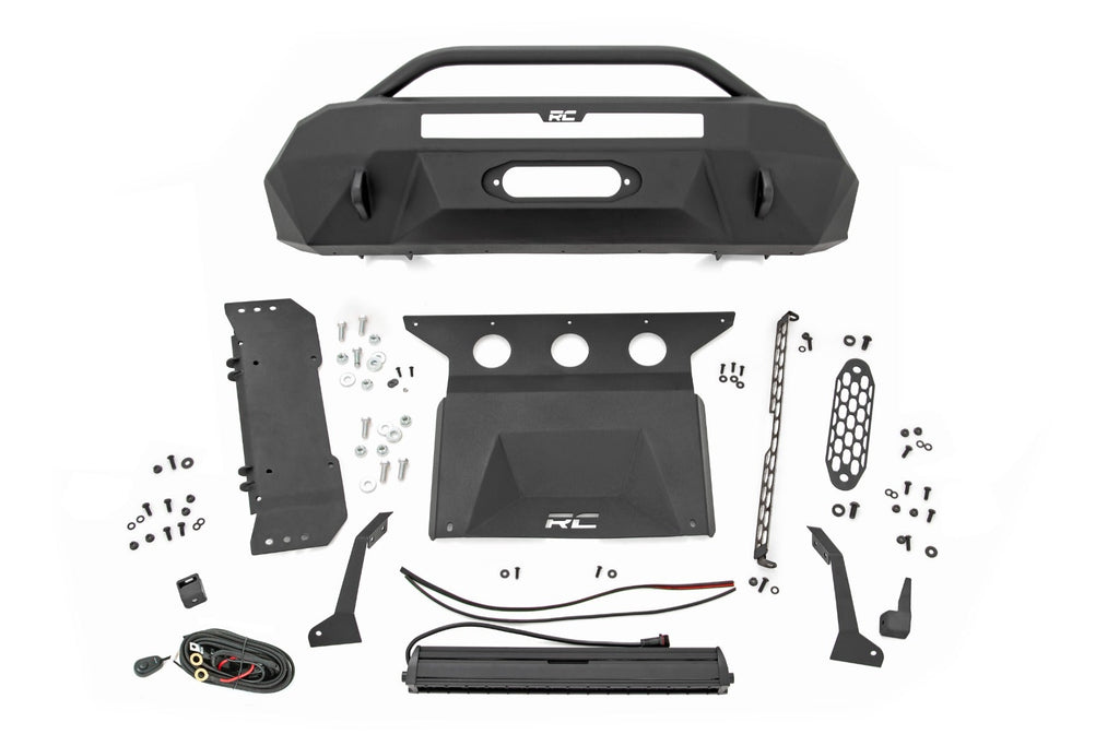 Rough Country Front Bumpers Front Bumper Hybrid Winch Mount Only with 20 Inch DRL LED Light Bar 16-22 Toyota Tacoma Rough Country - 10724