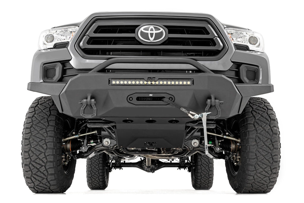 Rough Country Front Bumpers Front Bumper High Clearance Hybrid Winch Mount Only and 20 Inch DRL LED Light Bar 16-22 Toyota Tacoma Rough Country - 10725