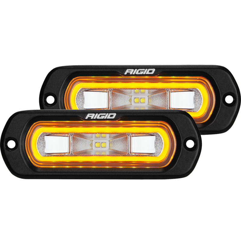 Rigid Industries Light Bars & Cubes Rigid Industries SR-L Series Flush Mount LED Spreader Pair w/ Amber Halo - Universal