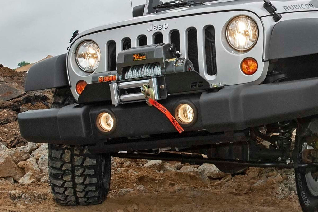 Jeep Winch Mounting Plate w/D-rings for Factory Bumper 07-18 Wrangler JK Rough Country