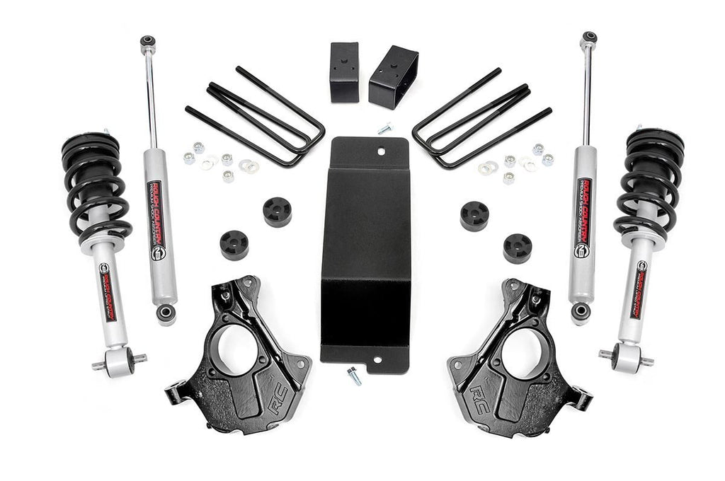 Rough Country Lift Kits 3.5 Inch Suspension Lift Knuckle Kit w/Lifted Struts N3 Shocks 07-13 Silverado/Sierra 1500 Cast Steel Rough Country - 11932