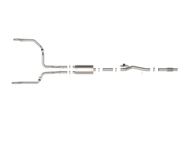 aFe Catback aFe Gemini XV 4in to Dual 3in 304 SS Cat-Back Exhaust w/ Cutout 19-21 GM Silverado/Sierra V8-6.2L