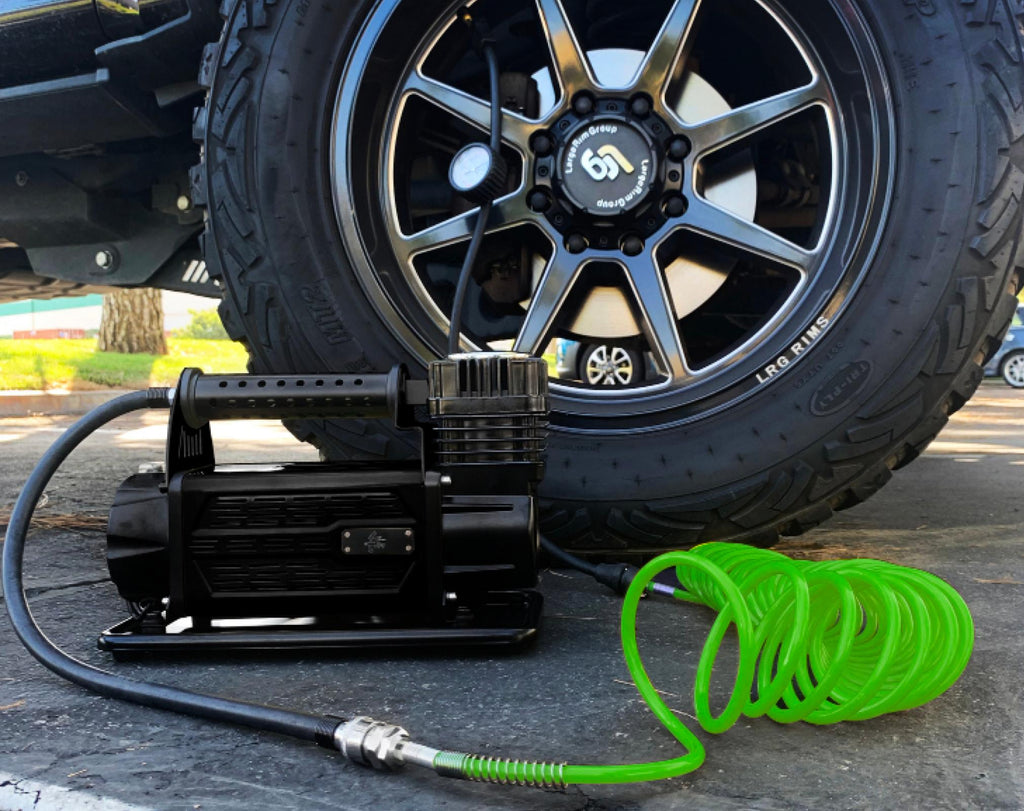 Air Compressor System 5.6 CFM With Storage Bag Hose & Attachments Single Motor Up Down Air