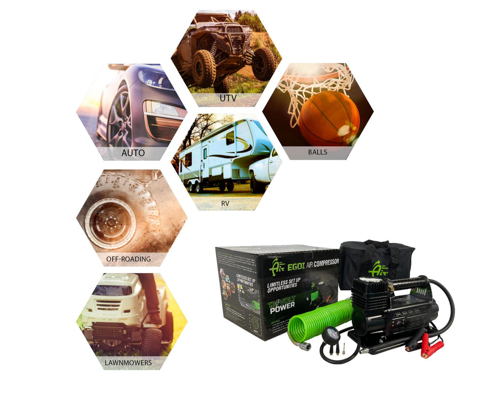 Air Compressor System 5.6 CFM With Storage Bag Hose & Attachments Single Motor Up Down Air