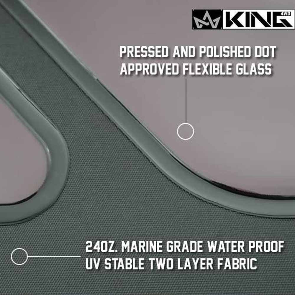 Jeep TJ Replacement Soft Top With Tinted Windows No Doors For 97-06 Wrangler TJ Black Diamond King 4WD