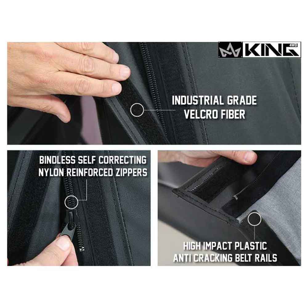 Jeep TJ Replacement Soft Top With Tinted Windows No Doors For 97-06 Wrangler TJ Black Diamond King 4WD