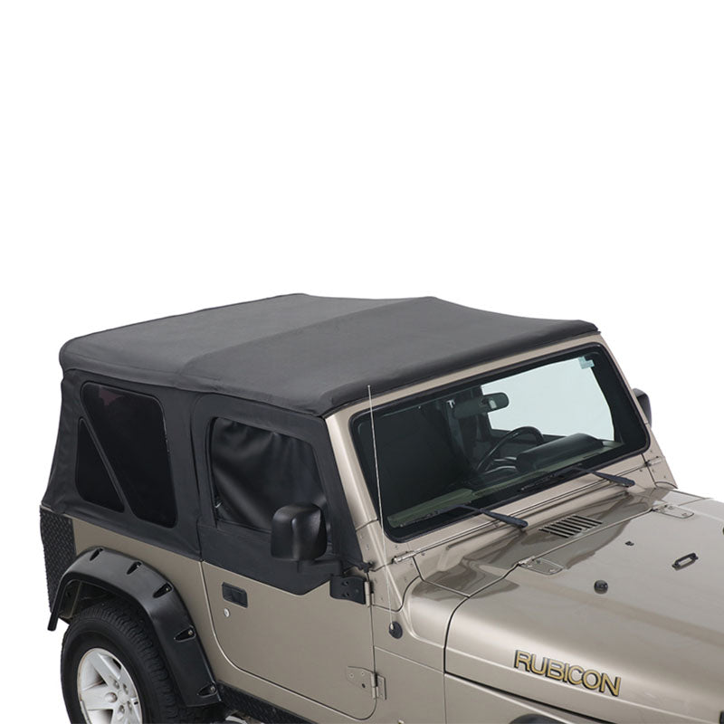Jeep TJ Replacement Soft Top With Tinted Windows No Doors For 97-06 Wrangler TJ Black Diamond King 4WD