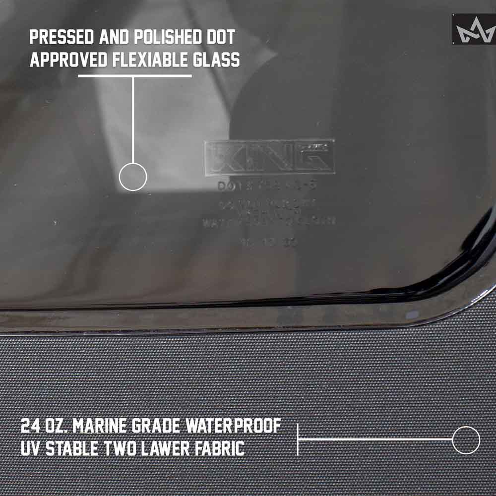 Jeep JK Replacement Soft Top Tinted Windows For 07-09 Wrangler JK 2 Door Black Diamond King 4WD