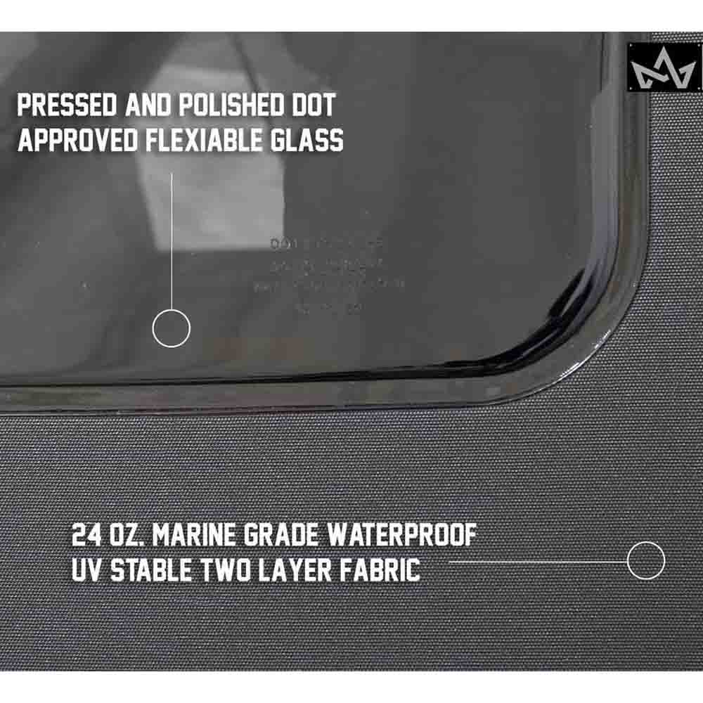 Jeep JK Replacement Soft Top Tinted Windows For 10-18 Wrangler JK 4 Door Black Diamond King 4WD