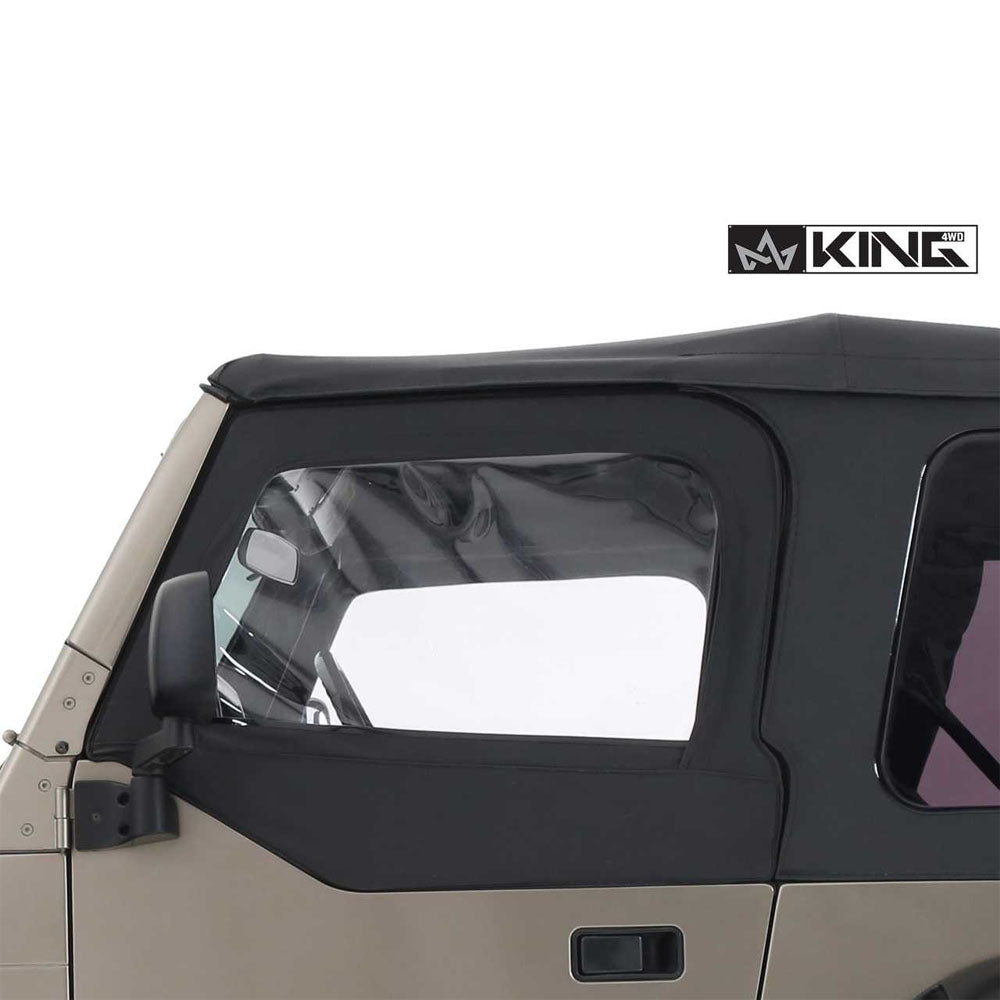 Jeep TJ Half Door Uppers Replacement Soft Upper Doors For 97-06 Wrangler TJ Black Pair King 4WD