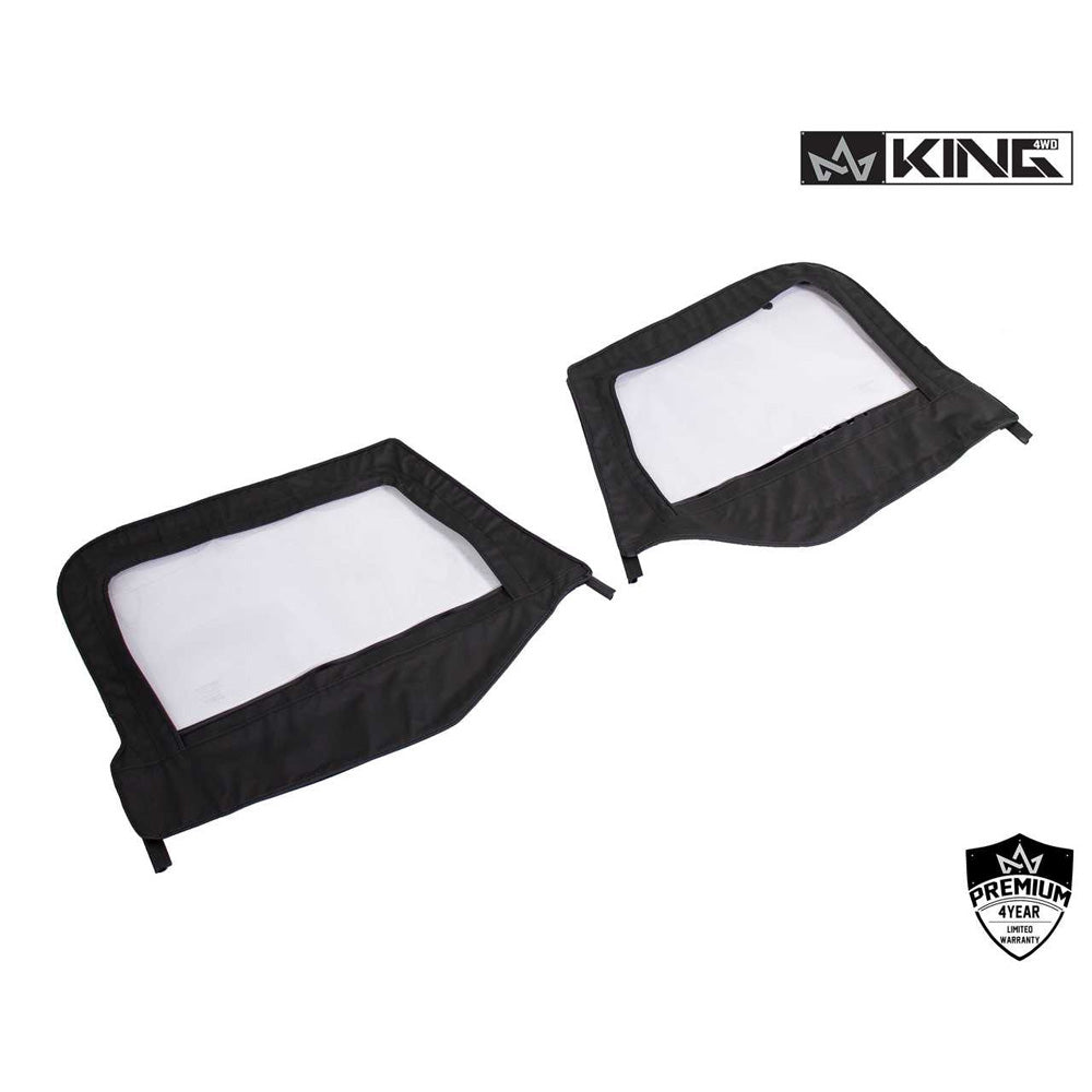Jeep TJ Half Door Uppers Replacement Soft Upper Doors For 97-06 Wrangler TJ Black Pair King 4WD