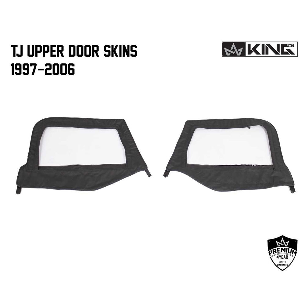 Jeep TJ Half Door Uppers Replacement Soft Upper Doors For 97-06 Wrangler TJ Black Pair King 4WD
