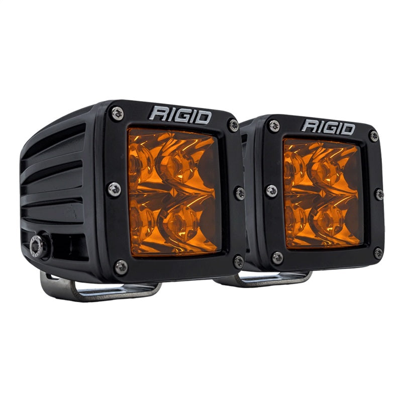 Rigid Industries Light Bars & Cubes Rigid Industries D-Series Spot w/ Amber PRO Lens (Pair)