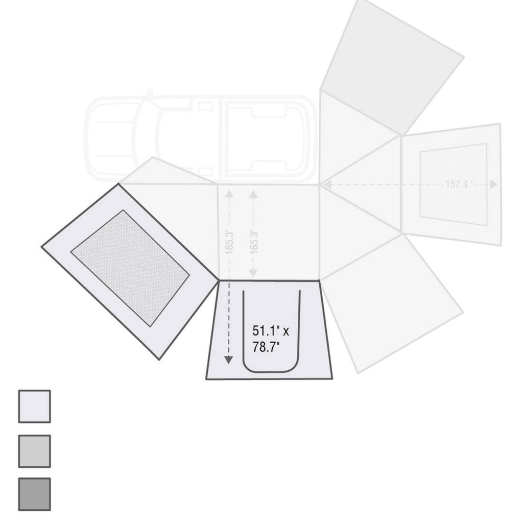 Overland Vehicle Systems Tent Annex Room Nomadic Awning 270 for Driver Side Wall 1 270 Awning Wall 1 Overland Vehicle Systems - 18099910