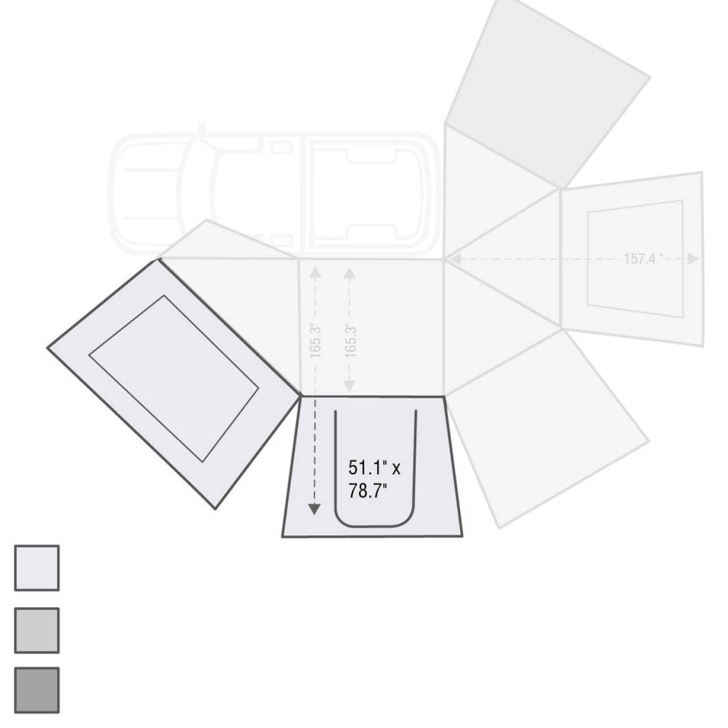 Overland Vehicle Systems Tent Annex Room Nomadic Awning 270 for Driver Side Wall 1 270 Awning Wall 1 Overland Vehicle Systems - 18099910