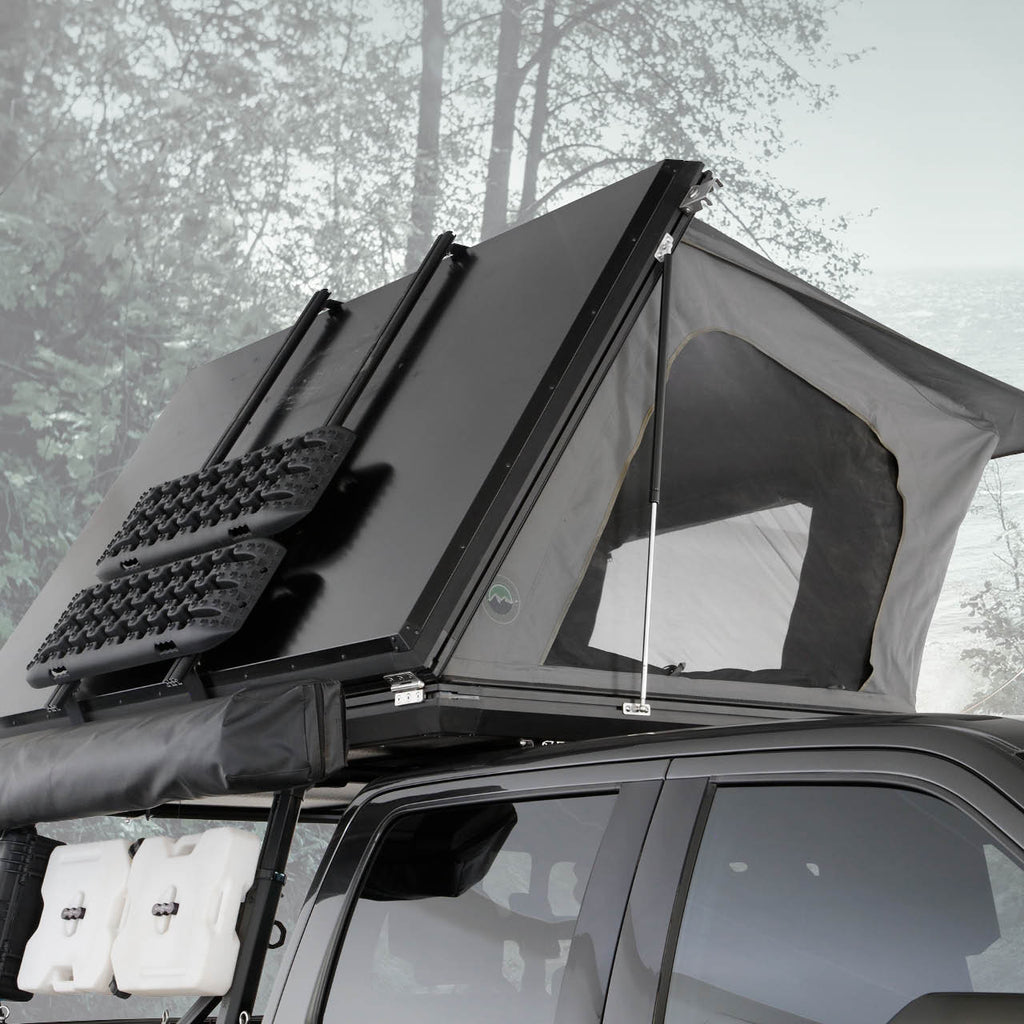 Aluminum Clam Shell Roof Top Tent Sidewinder Side Opening Overland Vehicle Systems