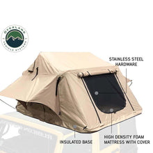 Load image into Gallery viewer, LD TMBK 3 Roof Top Tent With Annex - Tan Base With Green Rain Fly, Black Aluminum Base, Black Ladder Overland Vehicle Systems