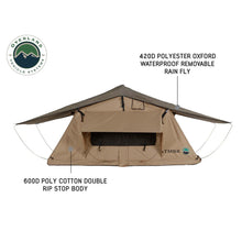 Load image into Gallery viewer, LD TMBK 3 Roof Top Tent With Annex - Tan Base With Green Rain Fly, Black Aluminum Base, Black Ladder Overland Vehicle Systems