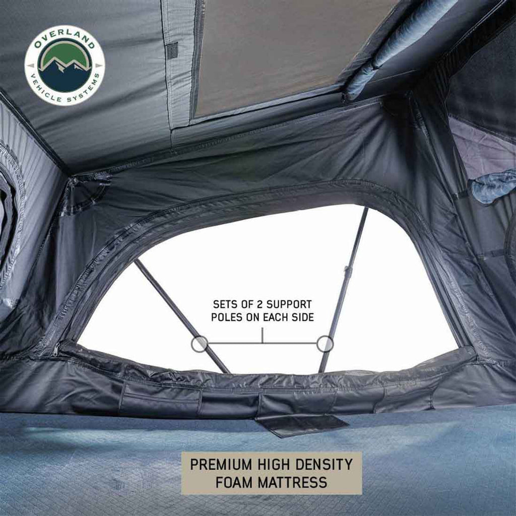 Overland Vehicle Systems Roof Top Tent XD Sherpa S3S - Soft Sided Roof Top Tent, 3 Person, Grey Body and Black Rainfly Overland Vehicle Systems - 18209903