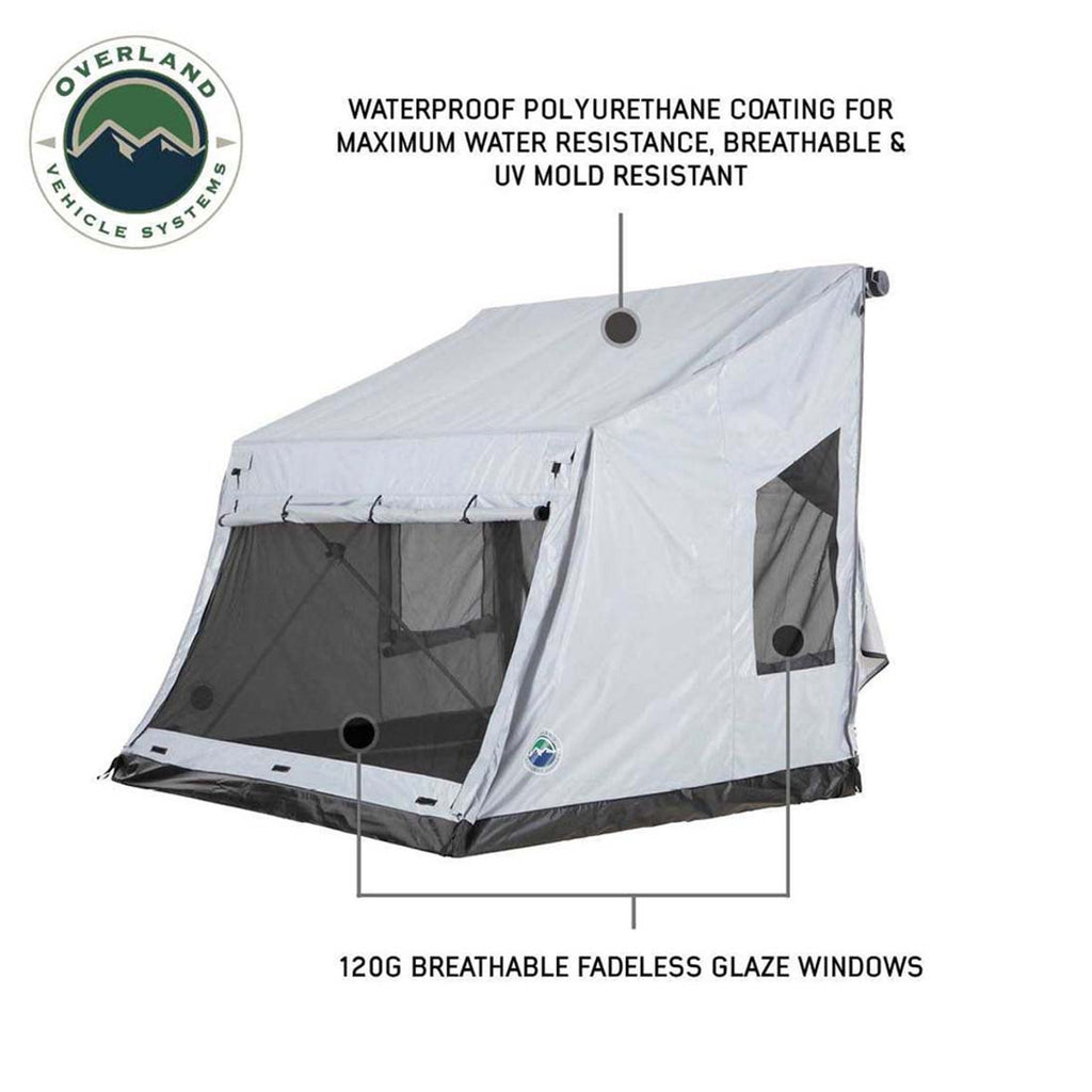 LD P.S.T. - Portable Safari Ground Tent Large, Grey Body and Grey Trim Overland Vehicle Systems