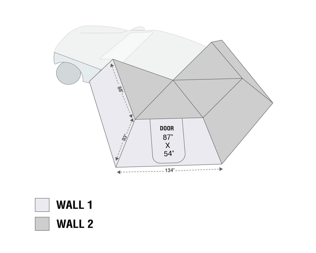 Overland Vehicle Systems Roof Top Tent Shop Overland Vehicle Systems Freestanding Driver Side Nomadic 270 LT Awning Wall 1 Overland Vehicle Systems - 18299909