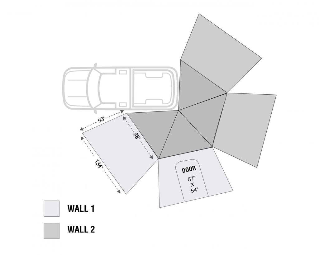 Overland Vehicle Systems Roof Top Tent Shop Overland Vehicle Systems Freestanding Driver Side Nomadic 270 LT Awning Wall 1 Overland Vehicle Systems - 18299909