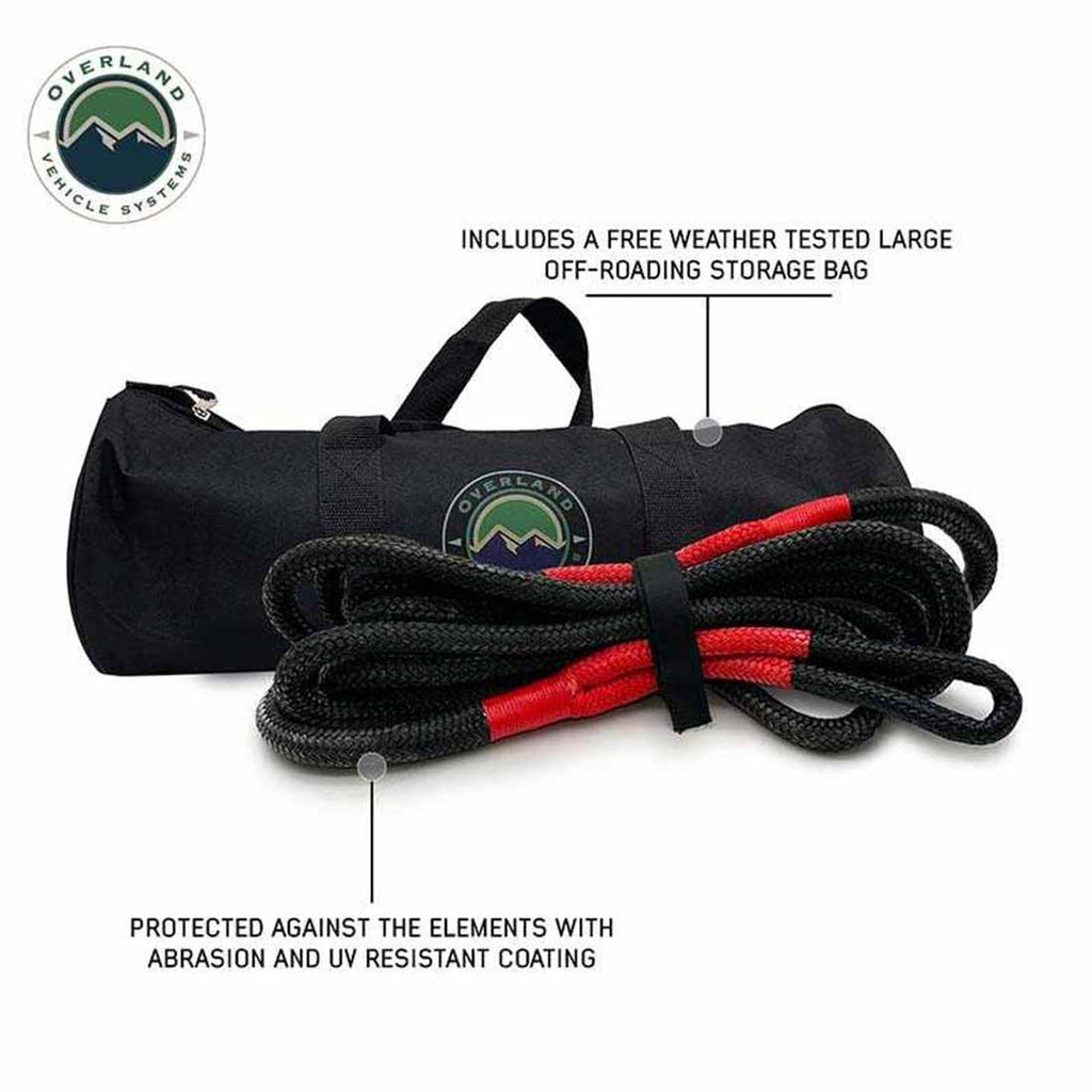Brute Kinetic Recovery Rope 1 1/4 Inch x 30 Foot With Storage Bag Overland Vehicle Systems