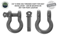 Load image into Gallery viewer, Recovery Shackle 3/4 Inch 4.75 Ton - Gray Universal Overland Vehicle Systems