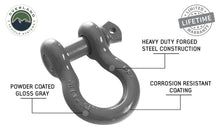 Load image into Gallery viewer, Recovery Shackle 3/4 Inch 4.75 Ton - Gray Universal Overland Vehicle Systems